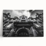Black and white stretched canvas of the Rome skyline, ideal for kitchen wall art.