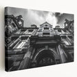 Side view of a stretched canvas depicting a serene Rome cityscape in soft earth tones, suitable for kitchen wall art.
