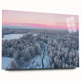 Large abstract wall art of a European scenery in Latvia, depicted in muted earth tones on acrylic glass.