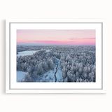 Textured art print of an abstract European landscape in muted earth tones, framed with a white mat.