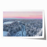 Extra large rolled print of a Latvian landscape with vibrant green fields and a clear blue sky.