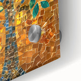 Large abstract depiction of Barcelona on acrylic glass in mid-century modernist style, suited for dining room art.