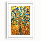 Textured art print of an abstract Barcelona cityscape in earthy tones, framed with a white mat, ideal for bedroom decor.