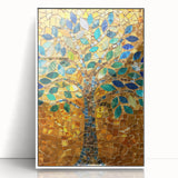 Mid-century modernist art of Barcelona skyline in muted gray and blue tones on framed acrylic.