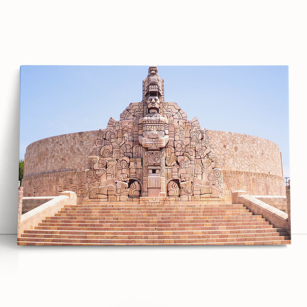 Black and white stretched canvas of Yucatan scenery, ideal for kitchen wall art or bedroom ambiance.