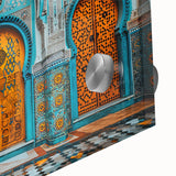 Large abstract wall art featuring a mid-century modernist Iranian scenery in muted earth tones on acrylic glass.