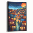 Black and white landscape art painting of a serene Fijian beach on framed canvas, ideal for bedroom wall decor.