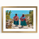 Extra large abstract art print featuring textured scenery of Bolivia in a gold frame, ideal for living room decor.