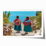 Extra large rolled print depicting a scenic Bolivian landscape with vibrant green and blue tones.