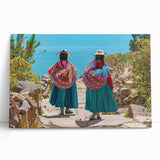 Black and white print of Bolivian landscape on stretched canvas, ideal for kitchen wall art.