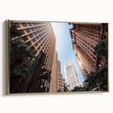 Framed canvas featuring a vintage-style landscape painting of a Brazilian scene, with muted gold and black tones.