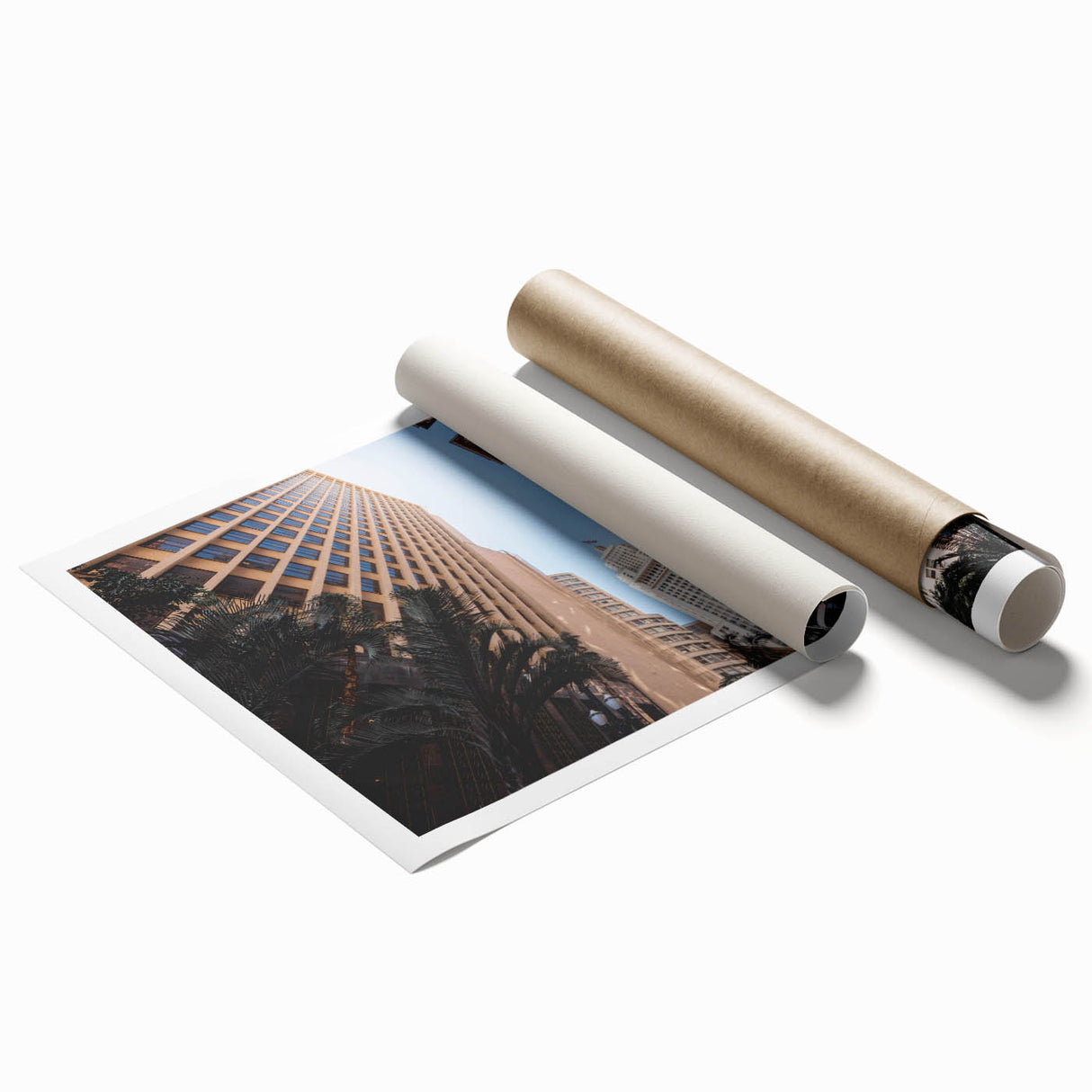 Rolled print of a vibrant floral scene in Brazil, ideal for classy bathroom wall art or large living room decor.