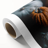 Art deco poster of a fall scene on rolled canvas, featuring warm orange and brown tones, ideal for nursery wall art.