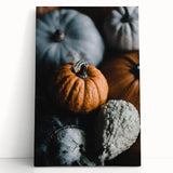 Large black and white stretched canvas depicting a fall scene, ideal for kitchen wall art or bedroom ambiance.