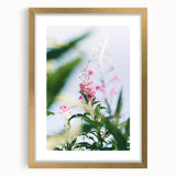 Extra large abstract art print featuring textured swirls in soft spring hues, framed in gold, ideal for living room decor.