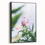 Black and white framed canvas depicting a vintage landscape scene, ideal for bedroom wall art.