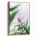 Framed canvas featuring a vintage-style landscape painting with muted green and gold tones, ideal for bedroom wall decor.