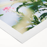 Art deco poster featuring a stylized spring scene in pastel shades on rolled canvas, suitable for dining room decor.