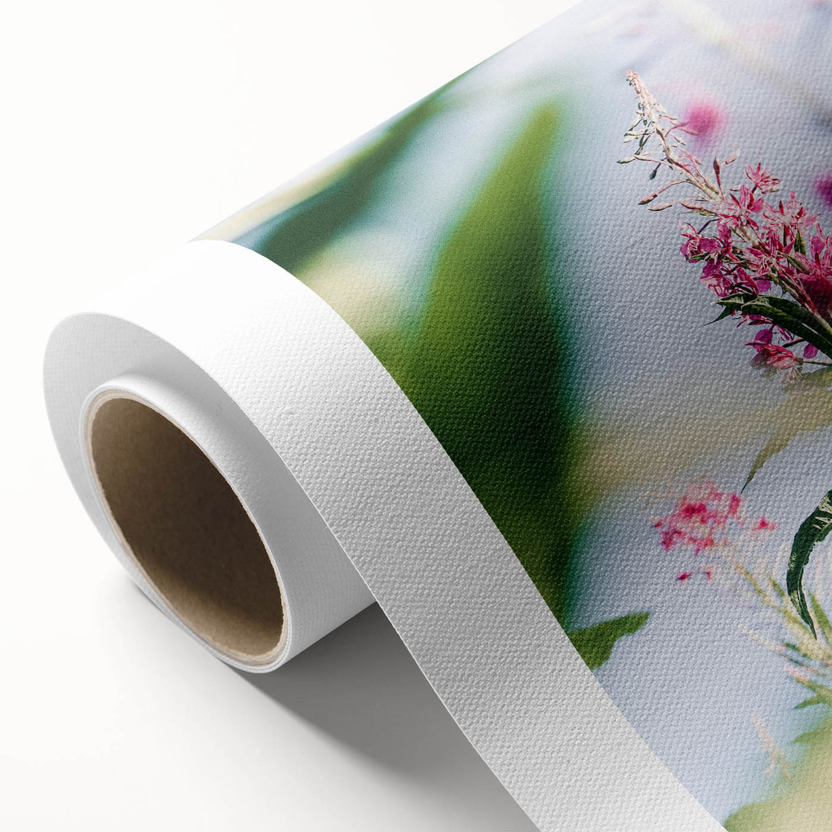 Art deco poster of spring season with pastel shades on rolled canvas, ideal for nursery wall art.