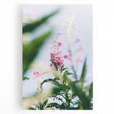 Black and white abstract design on stretched canvas, depicting spring-themed elements, ideal for kitchen wall art.