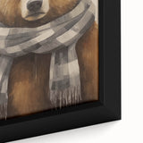 Black wall art featuring a textured winter scene in colorful art style on an extra large framed canvas.