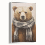 Extra large framed canvas of vintage poster art featuring a winter scene in vibrant colors, ideal for living room decor.