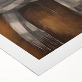 Art deco poster of a winter scene in muted blue and white tones on rolled canvas, suitable for dining room wall art.