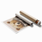 Extra large rolled print of a winter-themed floral art in muted blue and white tones, ideal for classy bathroom wall art.