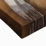 Black and white landscape painting on stretched canvas depicting a serene winter scene, ideal for bedroom wall art.