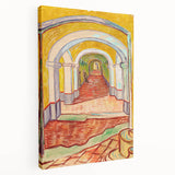 Vincent van Gogh style painting on stretched canvas, featuring swirling blue and yellow tones, suitable for kitchen wall art.