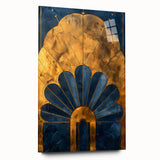Acrylic Dining Room Artwork – Gold and Navy Art Deco Wall Decor