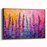Vibrant Floral Living Room Wall Art - Modern Textured Canvas