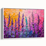 Vibrant Floral Living Room Wall Art - Modern Textured Canvas