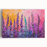 Vibrant Floral Living Room Wall Art - Modern Textured Canvas