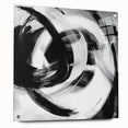 Colorful Abstract Wall Art – Bold Black and White Motion Canvas Print