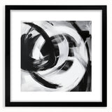 Colorful Abstract Wall Art – Bold Black and White Motion Canvas Print