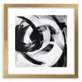 Colorful Abstract Wall Art – Bold Black and White Motion Canvas Print