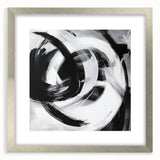 Colorful Abstract Wall Art – Bold Black and White Motion Canvas Print