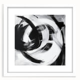 Colorful Abstract Wall Art – Bold Black and White Motion Canvas Print