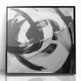 Colorful Abstract Wall Art – Bold Black and White Motion Canvas Print
