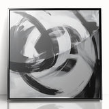 Colorful Abstract Wall Art – Bold Black and White Motion Canvas Print