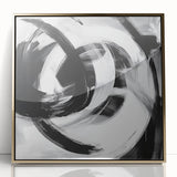 Colorful Abstract Wall Art – Bold Black and White Motion Canvas Print