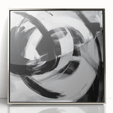 Colorful Abstract Wall Art – Bold Black and White Motion Canvas Print