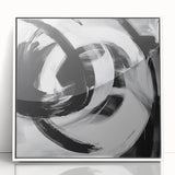 Colorful Abstract Wall Art – Bold Black and White Motion Canvas Print
