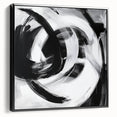 Colorful Abstract Wall Art – Bold Black and White Motion Canvas Print