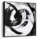 Colorful Abstract Wall Art – Bold Black and White Motion Canvas Print