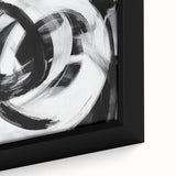 Colorful Abstract Wall Art – Bold Black and White Motion Canvas Print