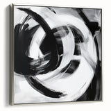 Colorful Abstract Wall Art – Bold Black and White Motion Canvas Print