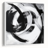 Colorful Abstract Wall Art – Bold Black and White Motion Canvas Print
