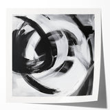 Colorful Abstract Wall Art – Bold Black and White Motion Canvas Print